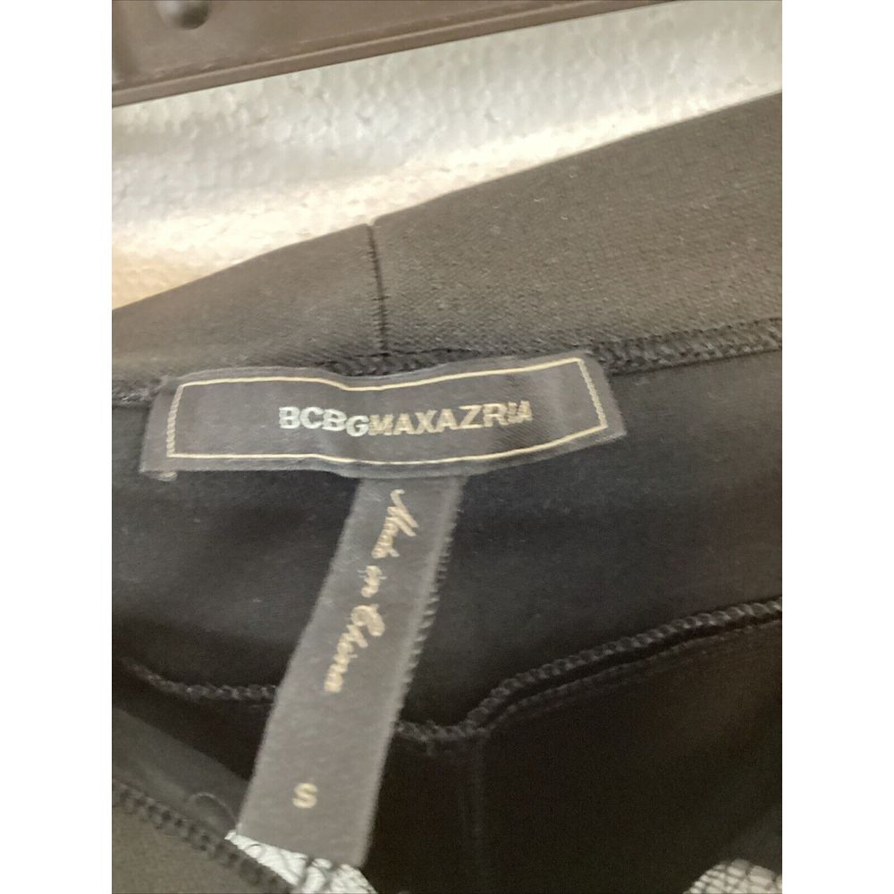 BCBGMAXAZRIA Women S BLACK NICOLAS QUILTED FAUX LEATHER PANT 58876 - Picture 8 of 9